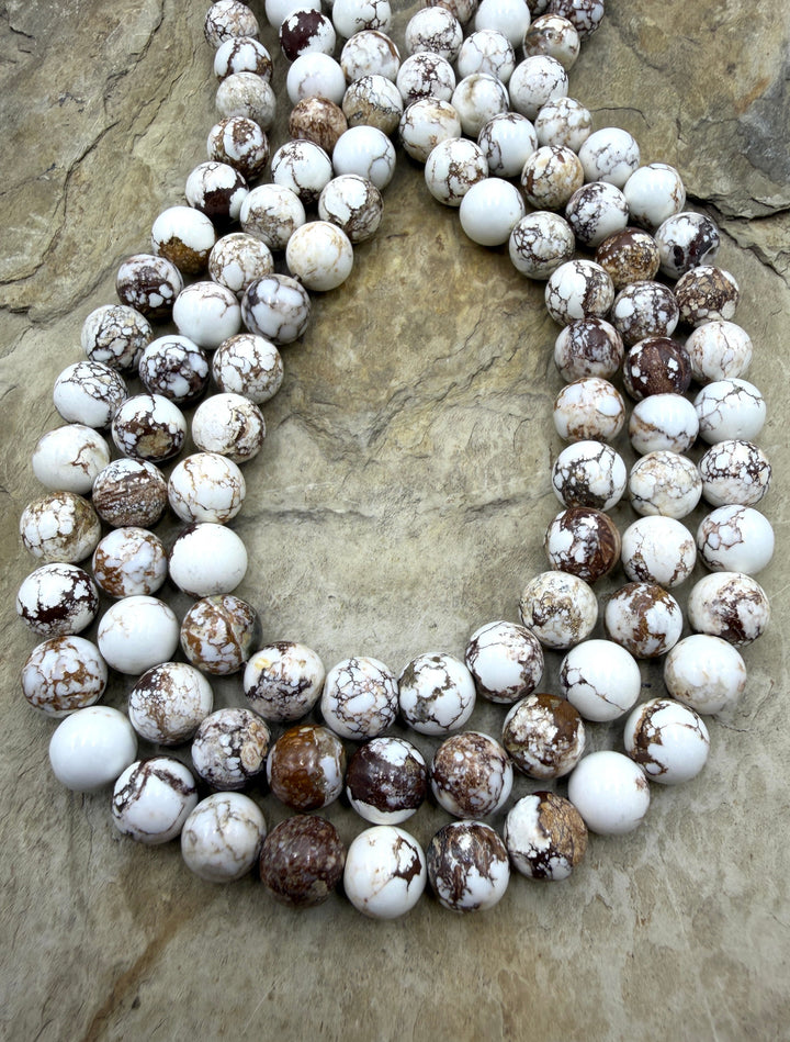 RARE Arizona Wild Horse Handcut Round 10mm 16 Inch Strand
