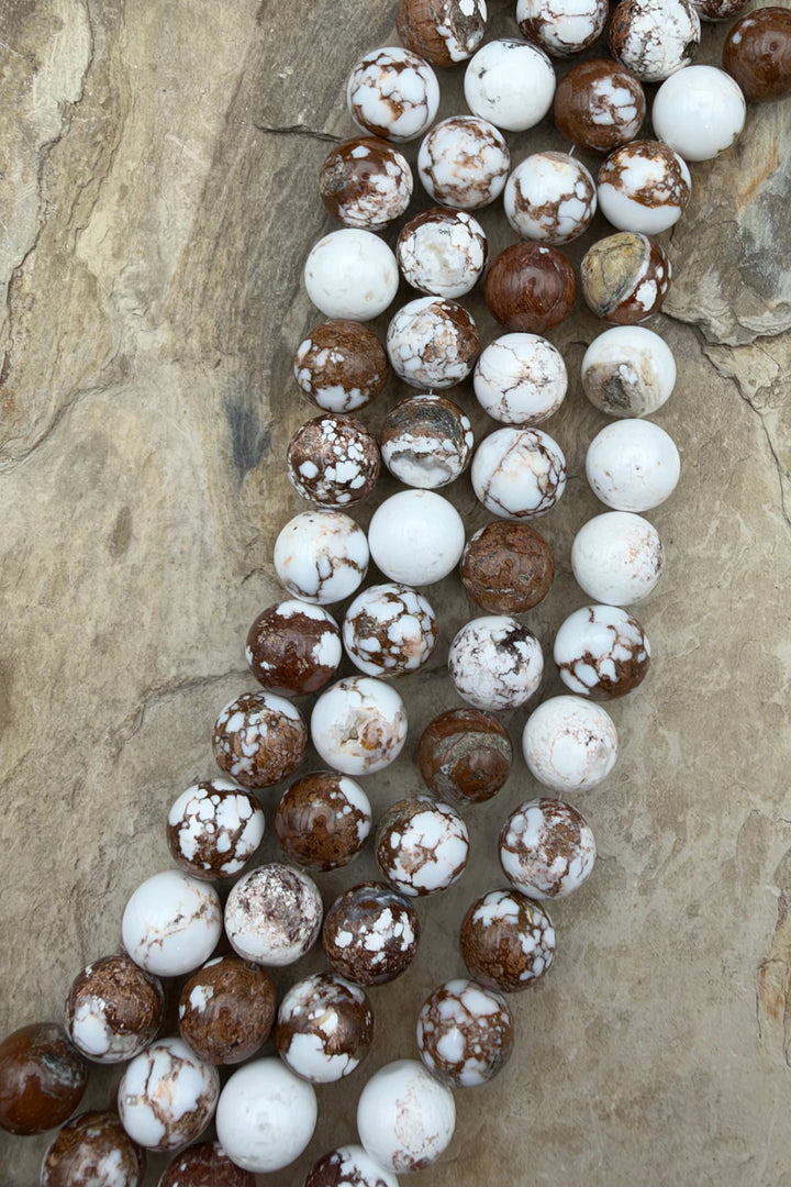 RARE Arizona Wild Horse Handcut Round 12mm 8 Inch Strand