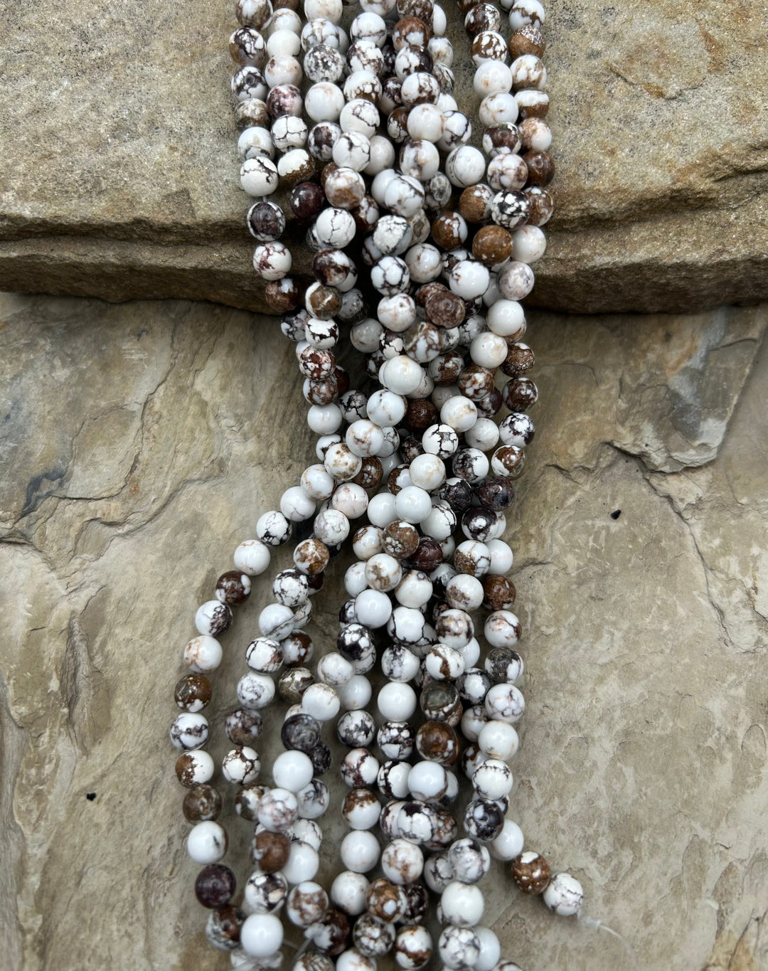 RARE Arizona Wild Horse Handcut Round 6mm 8 Inch Strand