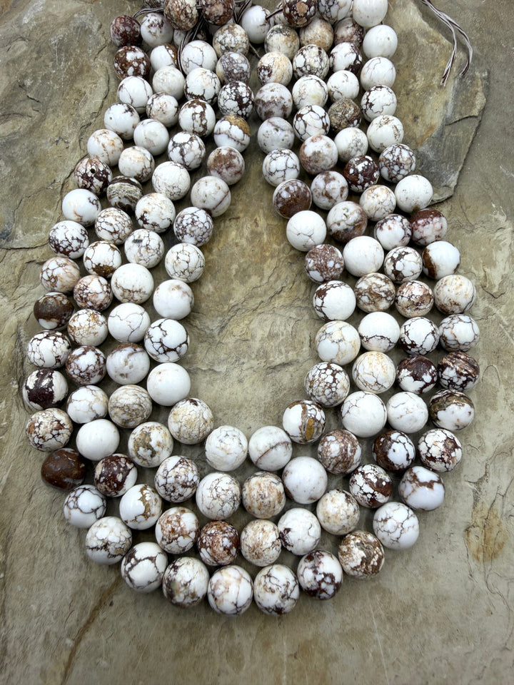 RARE Arizona Wild Horse Handcut Round 8mm 16 Inch Strand