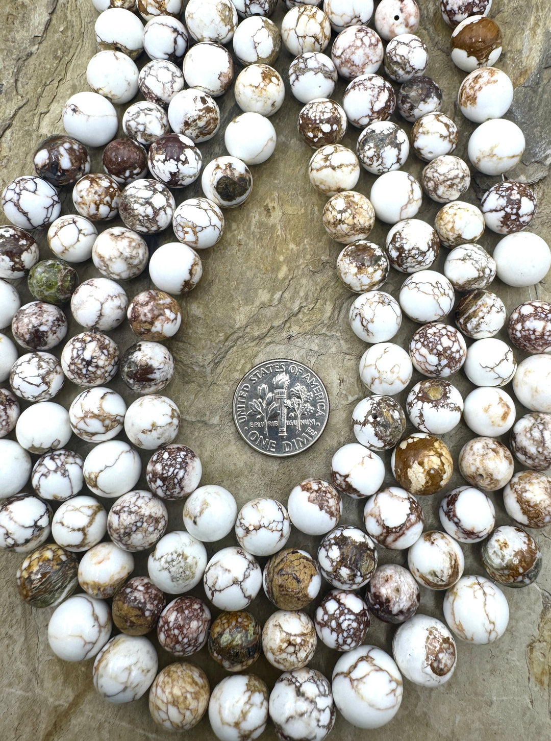 RARE Arizona Wild Horse Handcut Round Beads 9-10mm 16 Inch