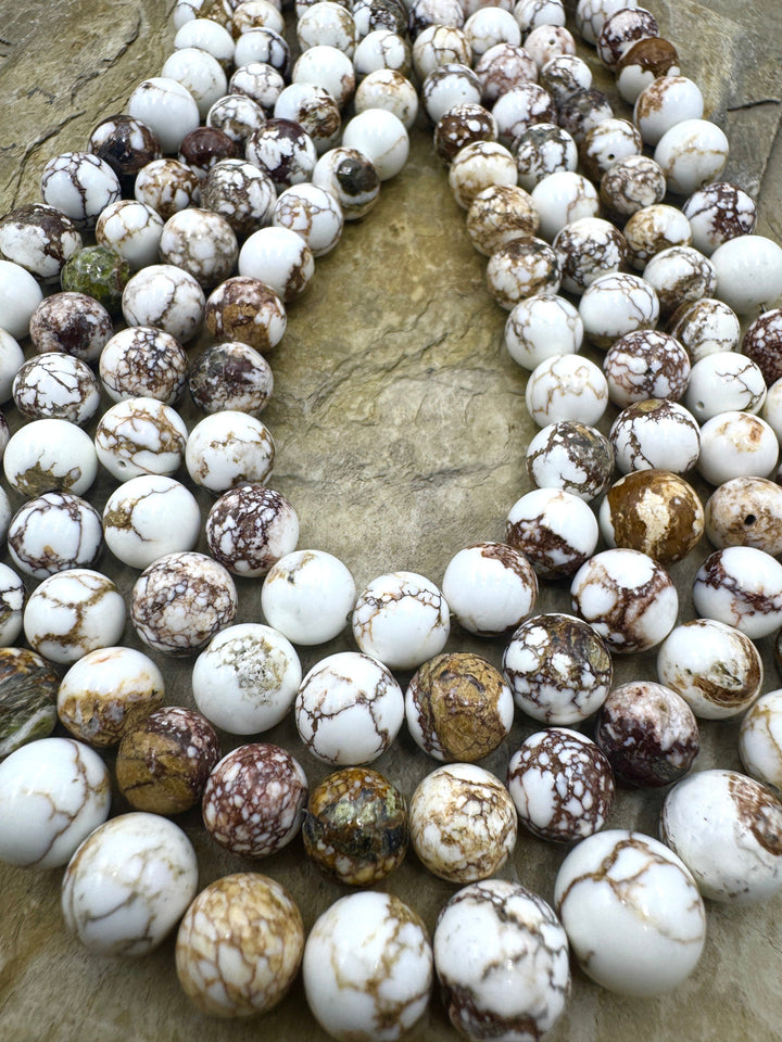 RARE Arizona Wild Horse Handcut Round Beads 9-10mm 16 Inch