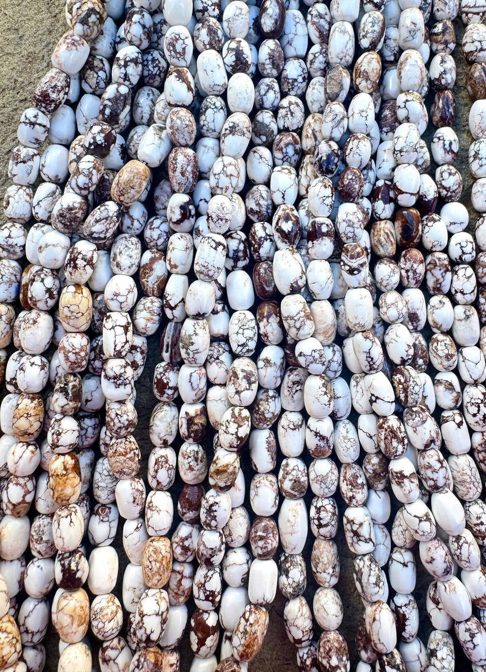 RARE Arizona Wild Horse Handcut Rounded Rice Beads 5x9mm 16