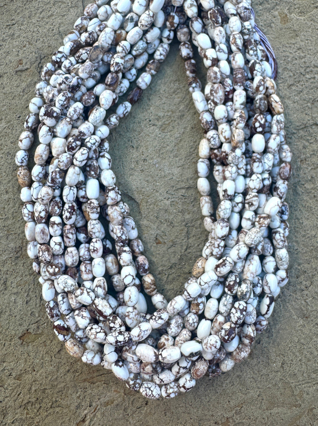 RARE Arizona Wild Horse Handcut Rounded Rice Beads 5x9mm 16