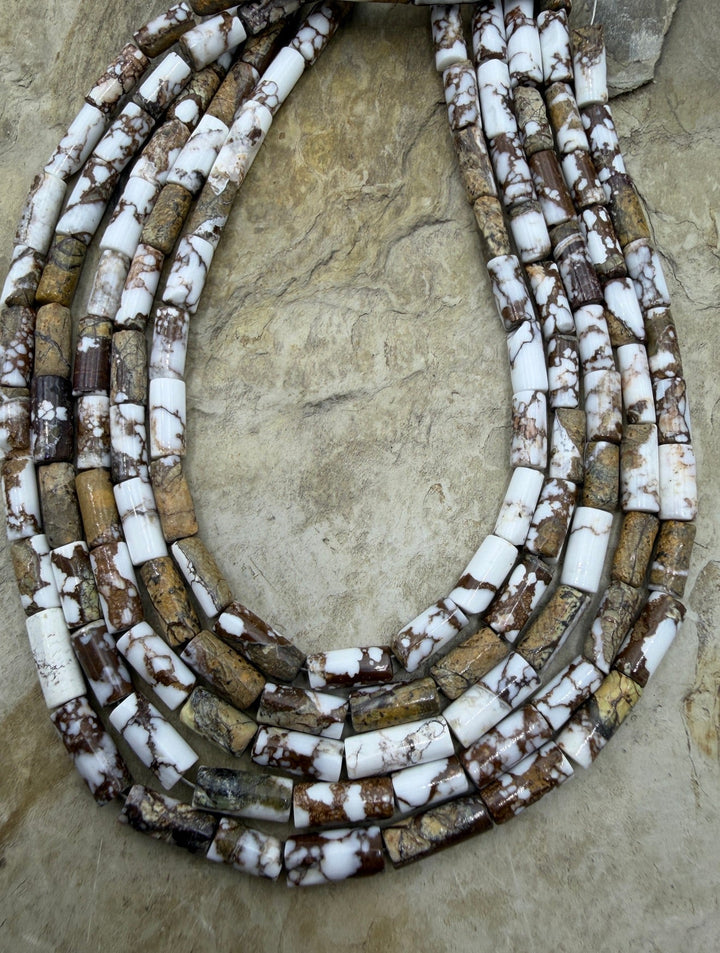 RARE Arizona Wild Horse Handcut Tube Beads 4x9mm 12 Inch