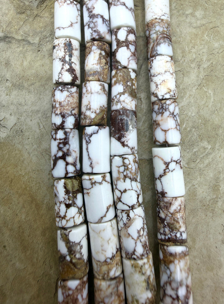 RARE Arizona Wild Horse Handcut Tube Beads 8x10mm 16 Inch