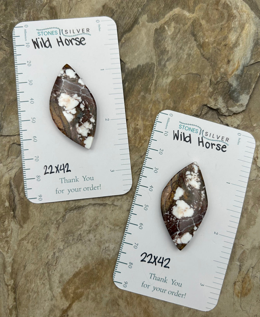 RARE Arizona Wild Horse Matching Cabochon Pair 22x42mm