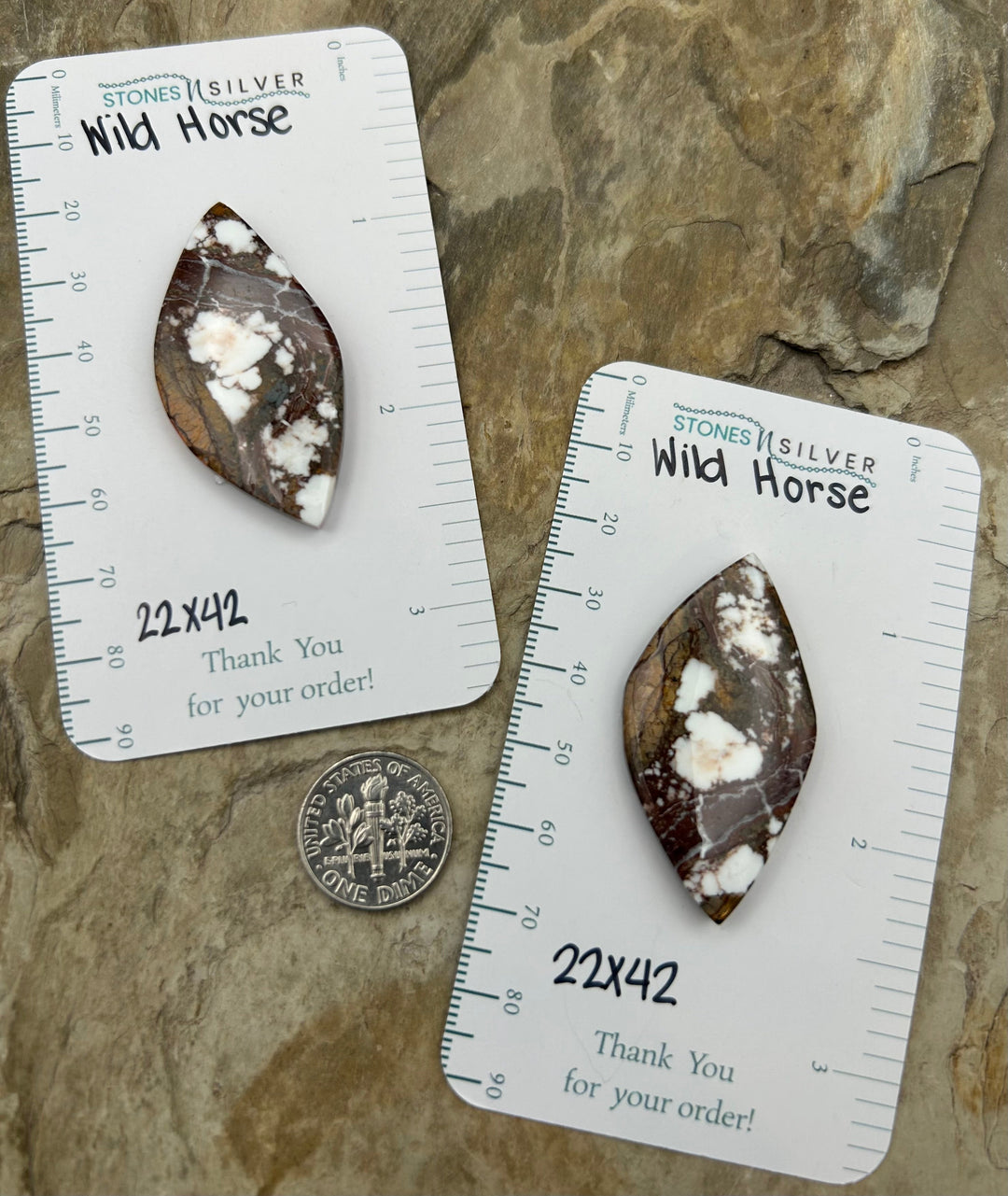 RARE Arizona Wild Horse Matching Cabochon Pair 22x42mm