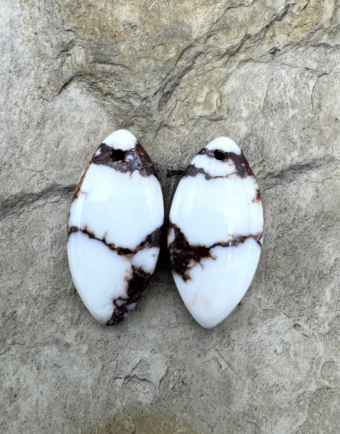 RARE Arizona Wild Horse Matching Earring Slab Bead Pair