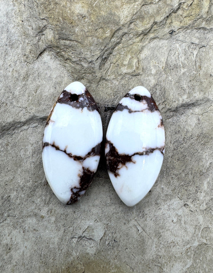 RARE Arizona Wild Horse Matching Earring Slab Bead Pair