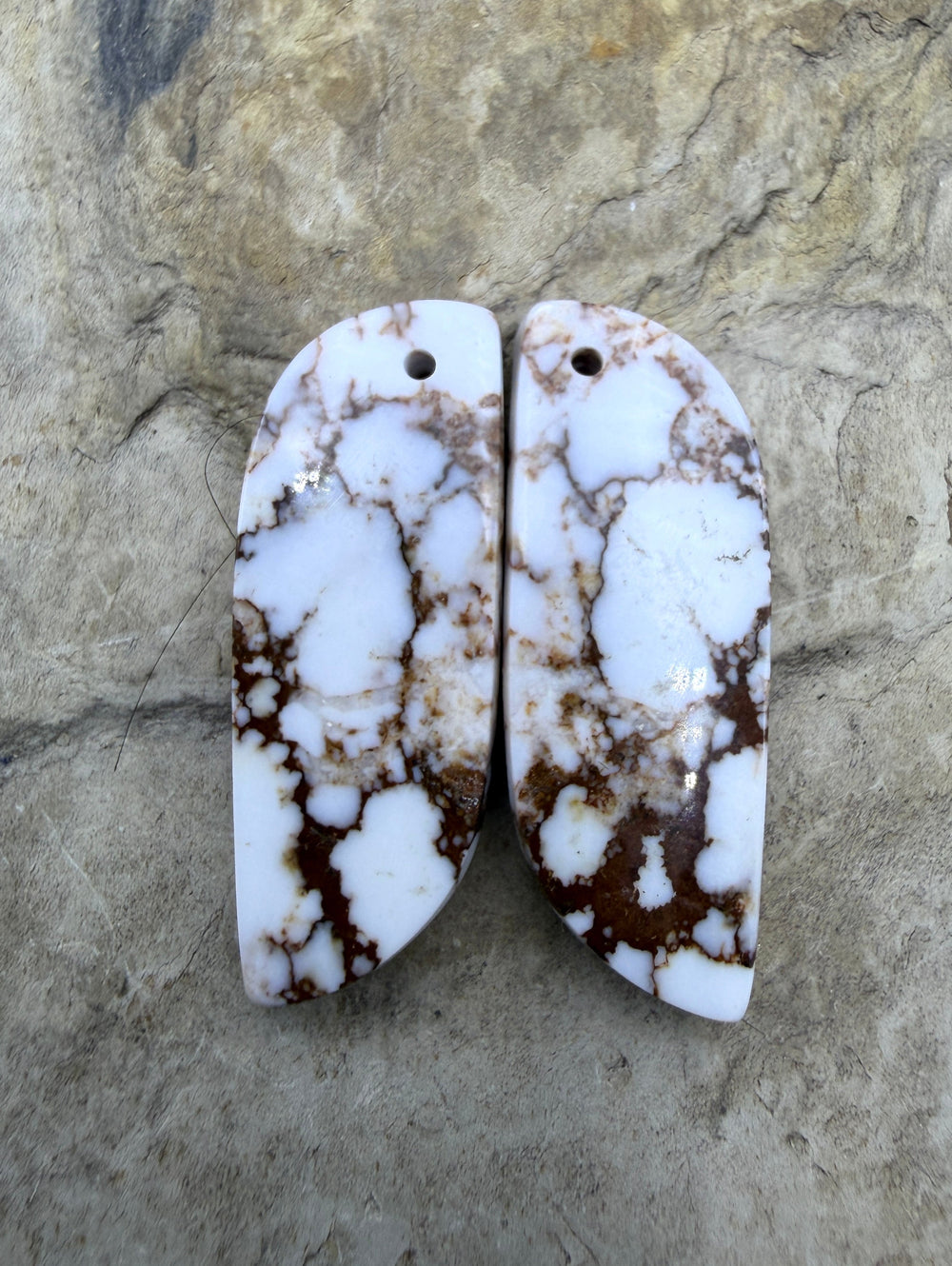 RARE Arizona Wild Horse Matching Earring Slab Bead Pair