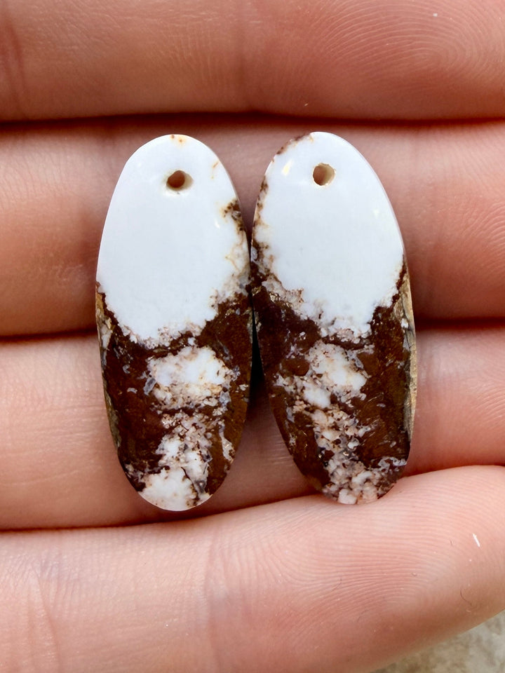 RARE Arizona Wild Horse Matching Earring Slab Bead Pair