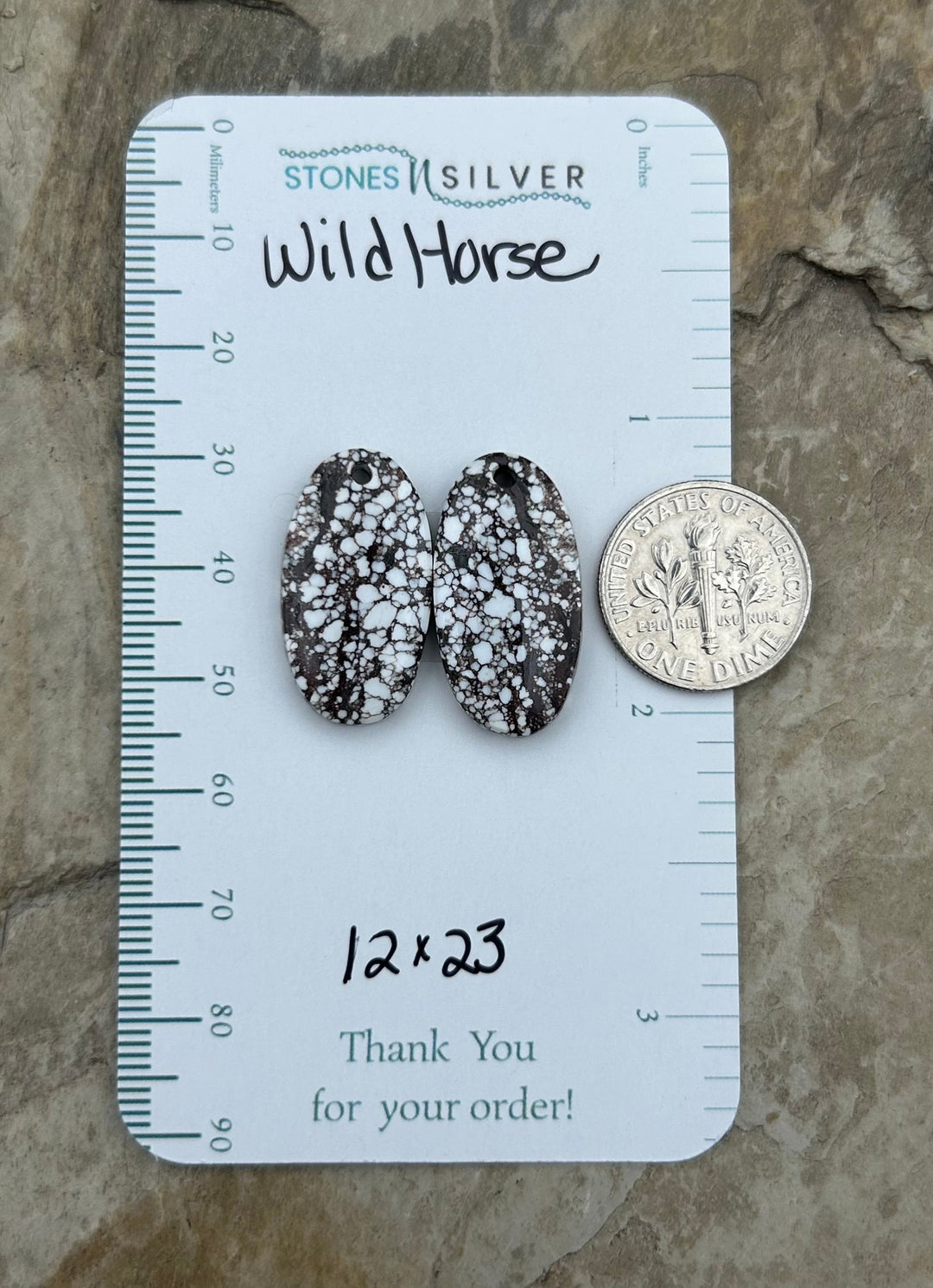RARE Arizona Wild Horse Matching Earring Slab Bead Pair
