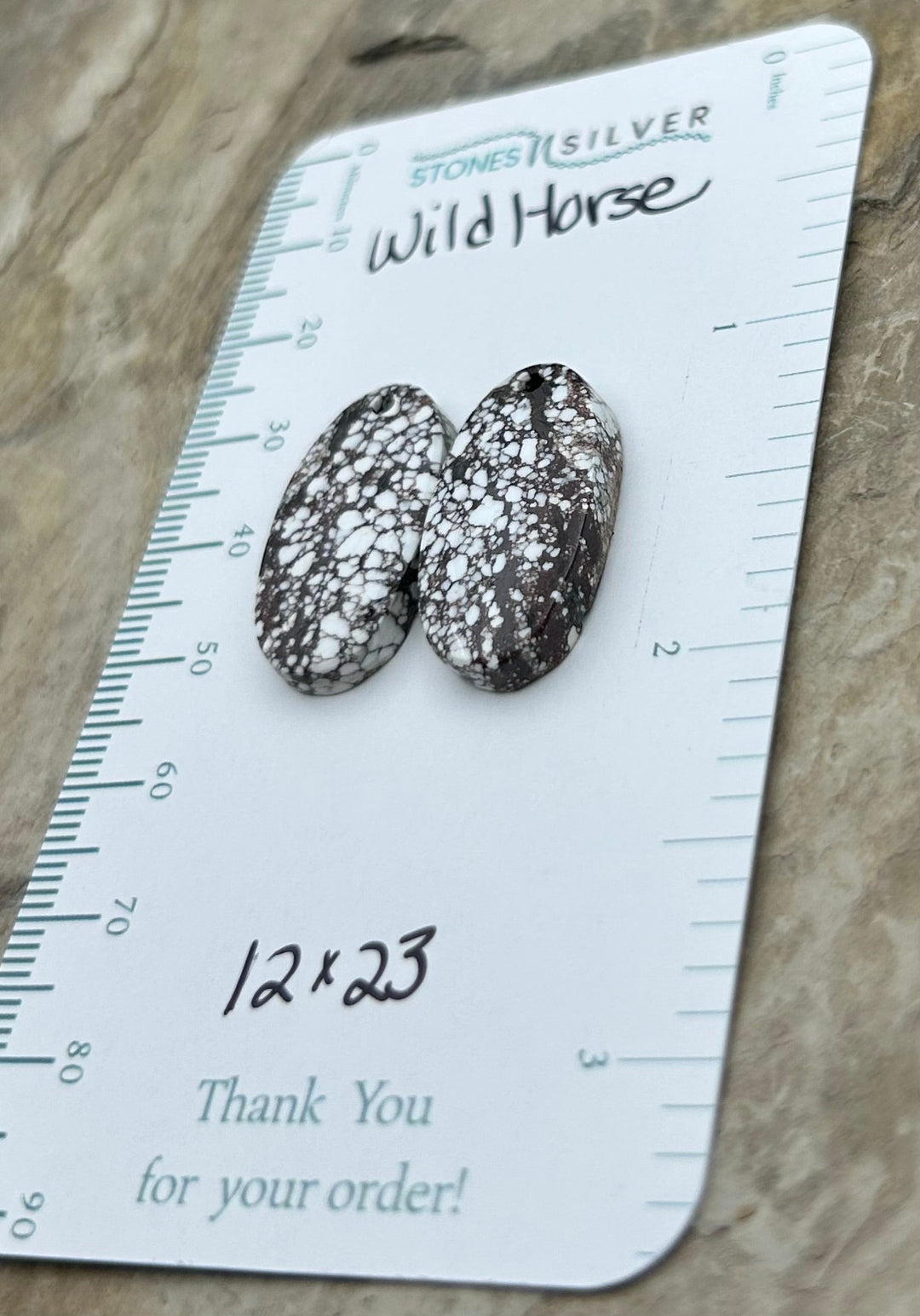 RARE Arizona Wild Horse Matching Earring Slab Bead Pair