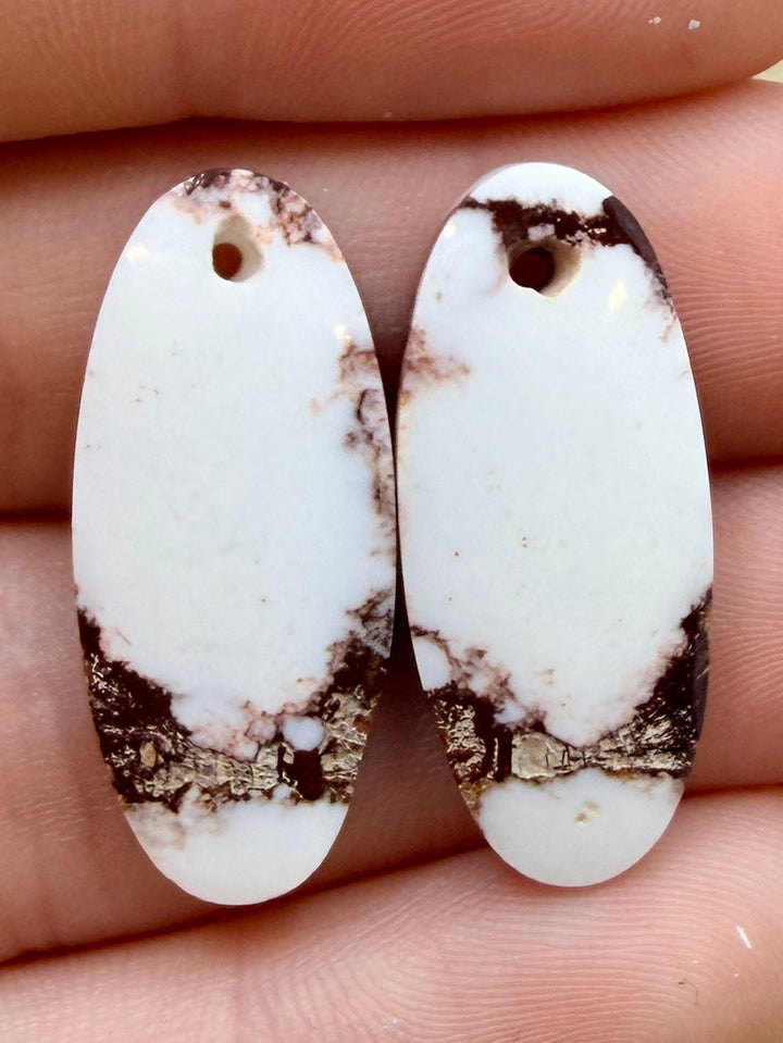 RARE Arizona Wild Horse Matching Earring Slab Bead Pair
