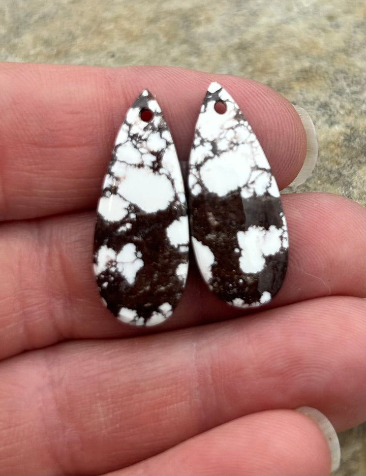 RARE Arizona Wild Horse Matching Earring Slab Bead Pair