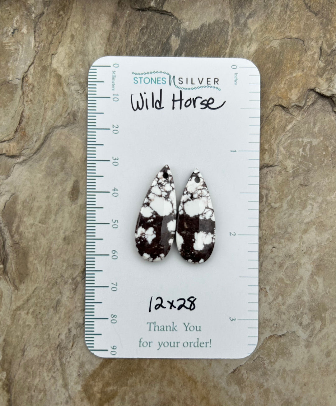 RARE Arizona Wild Horse Matching Earring Slab Bead Pair