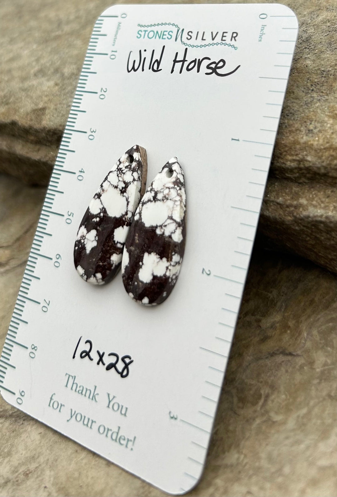 RARE Arizona Wild Horse Matching Earring Slab Bead Pair