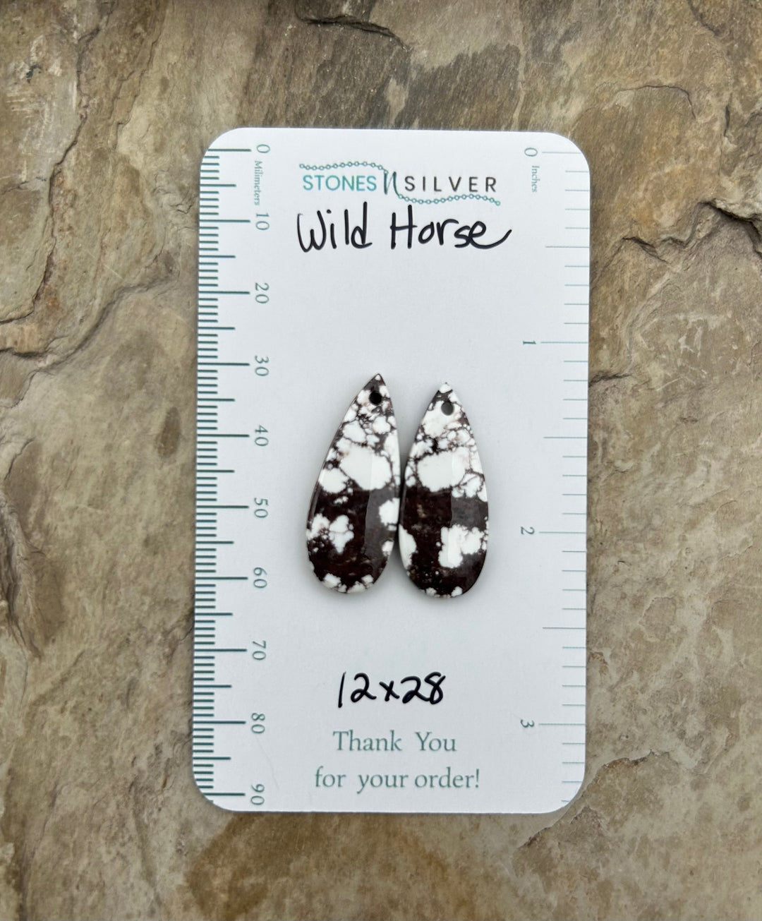 RARE Arizona Wild Horse Matching Earring Slab Bead Pair