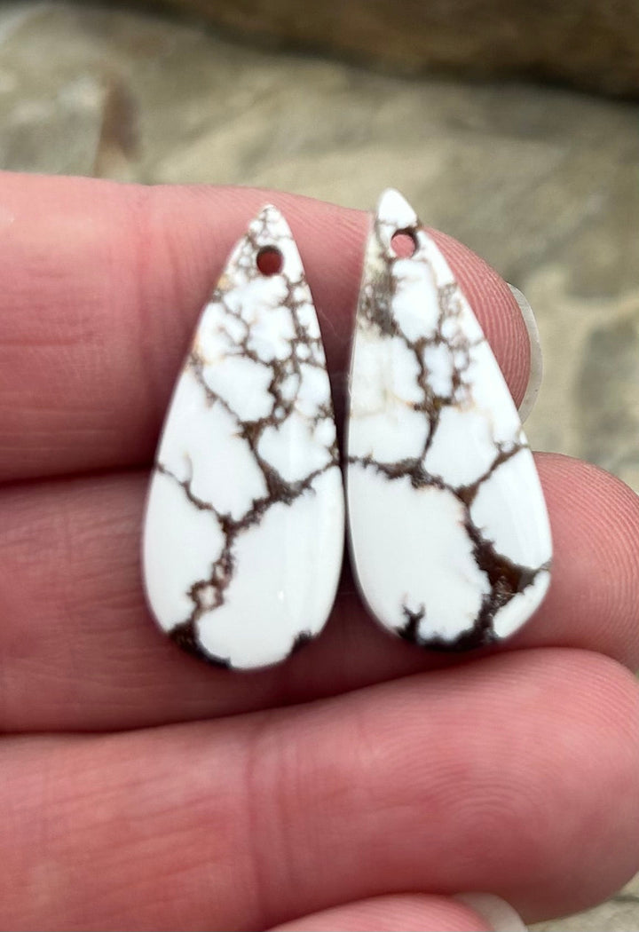 RARE Arizona Wild Horse Matching Earring Slab Bead Pair
