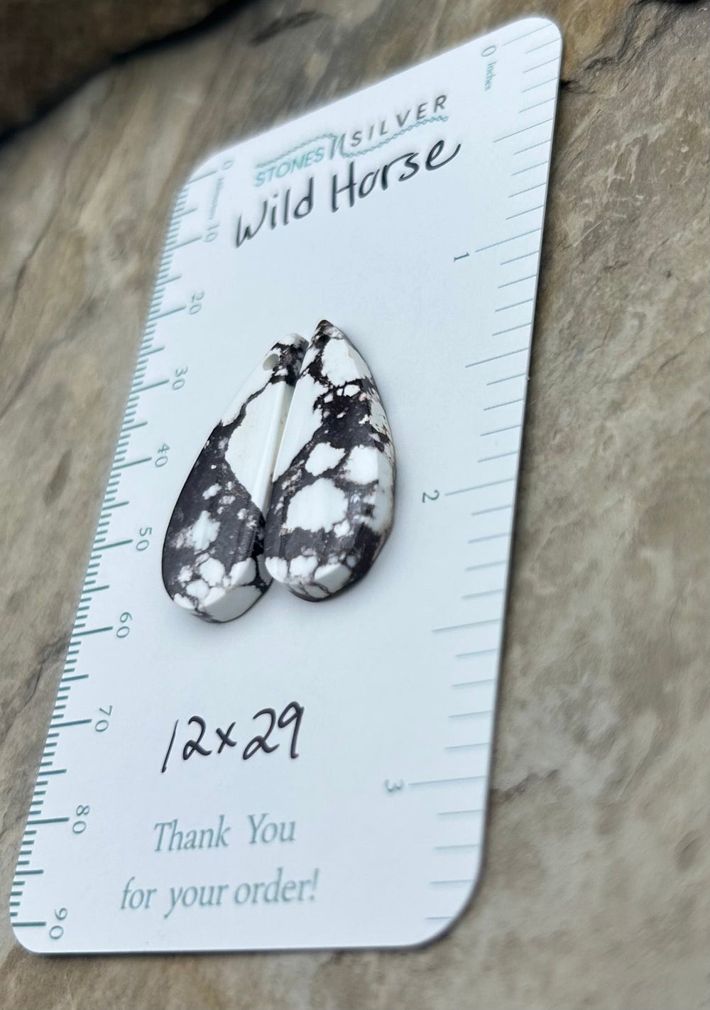 RARE Arizona Wild Horse Matching Earring Slab Bead Pair