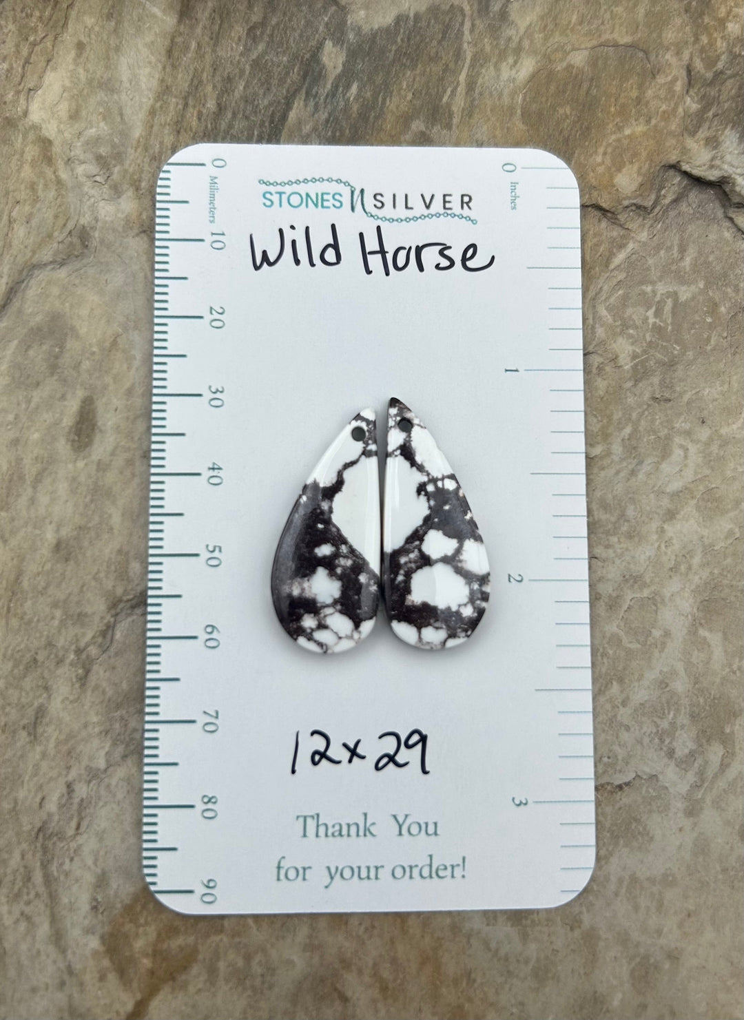 RARE Arizona Wild Horse Matching Earring Slab Bead Pair