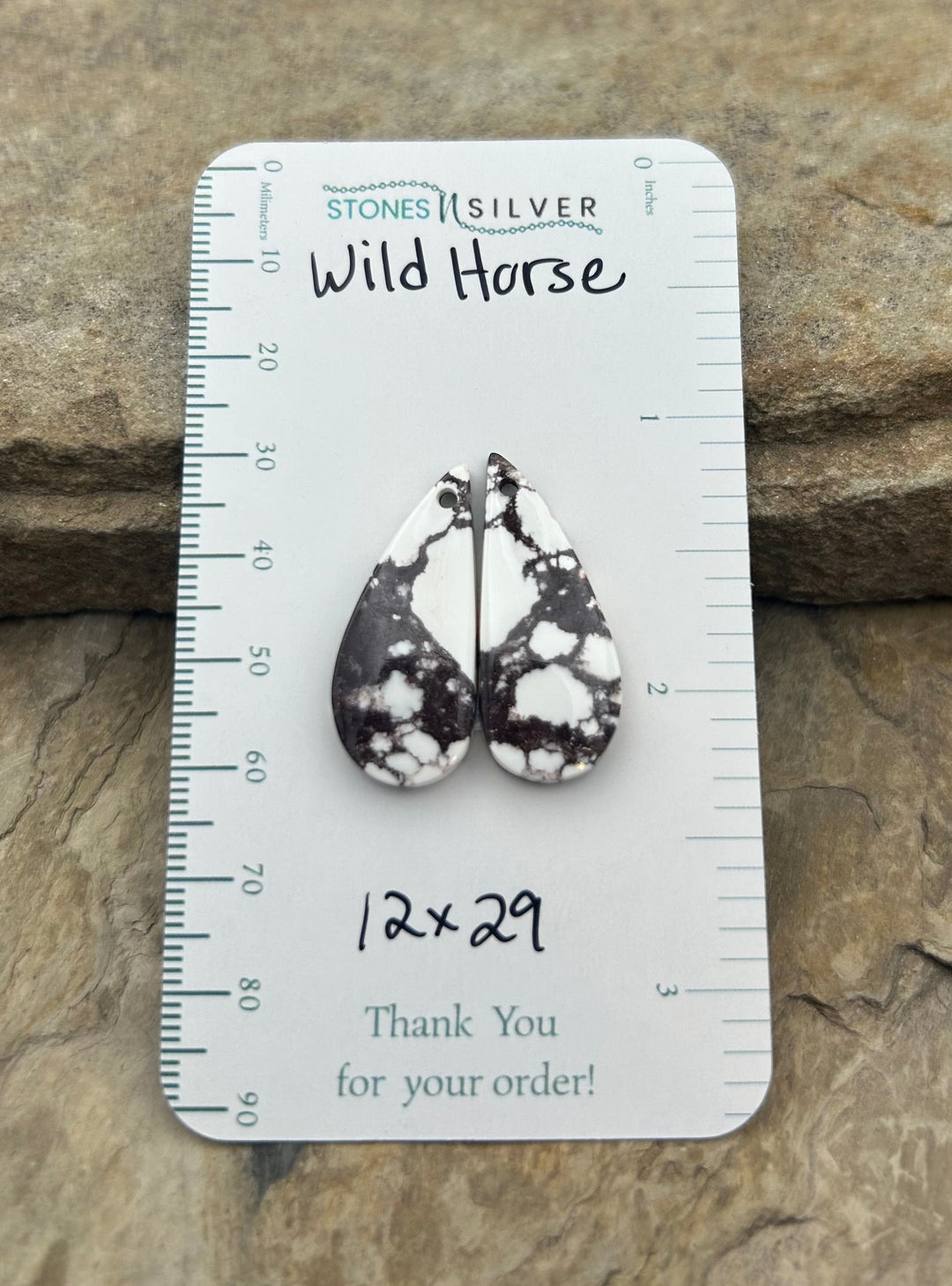 RARE Arizona Wild Horse Matching Earring Slab Bead Pair