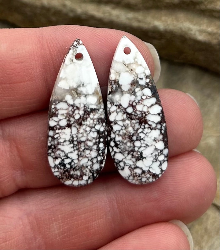 RARE Arizona Wild Horse Matching Earring Slab Bead Pair