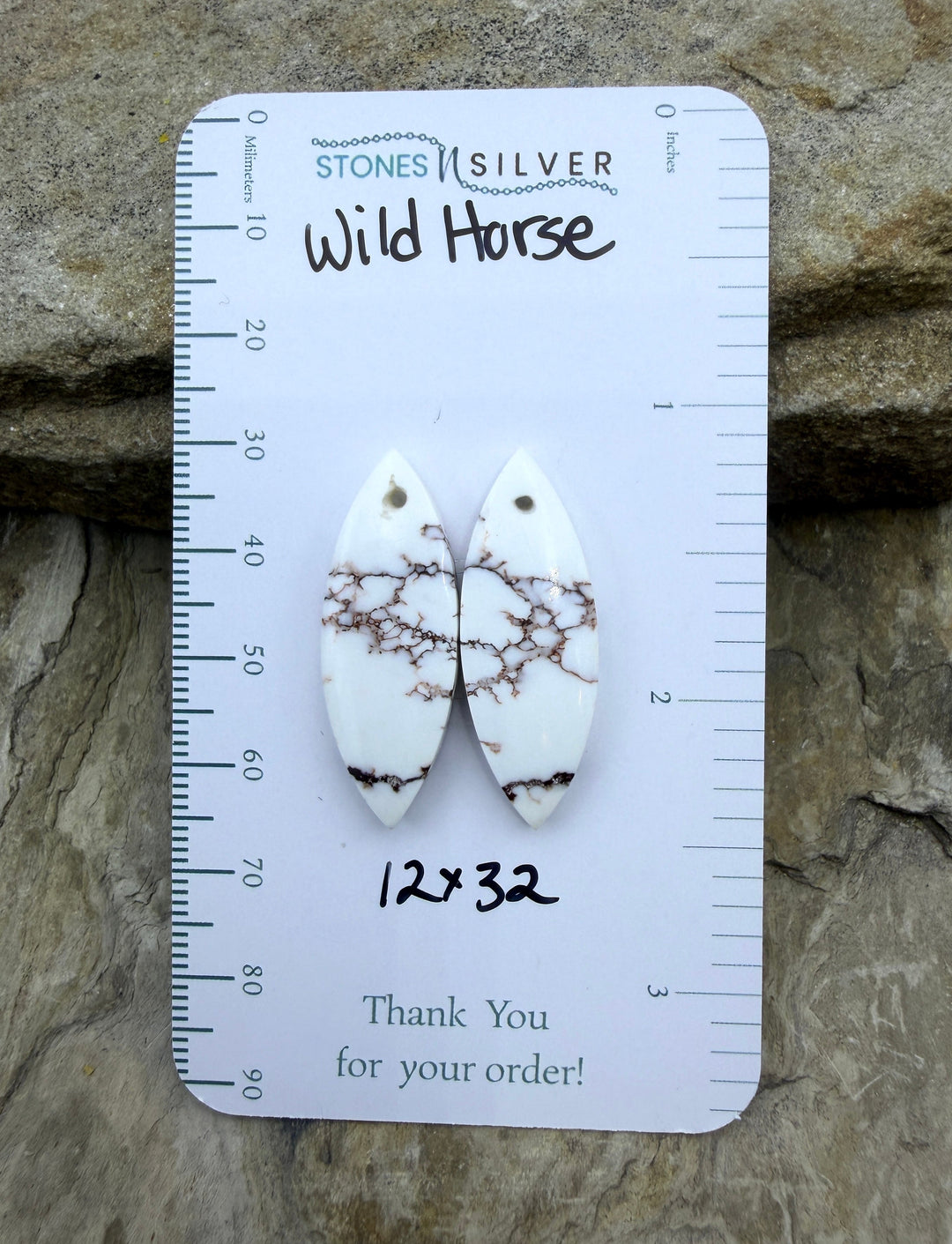 RARE Arizona Wild Horse Matching Earring Slab Bead Pair