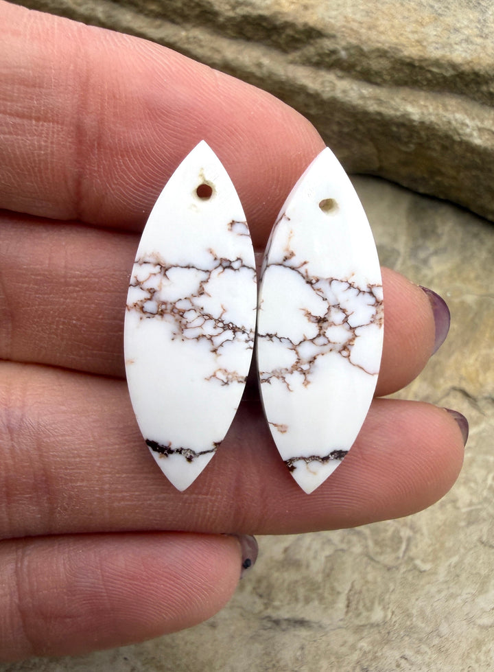 RARE Arizona Wild Horse Matching Earring Slab Bead Pair