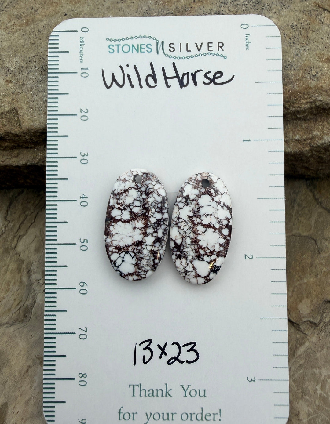 RARE Arizona Wild Horse Matching Earring Slab Bead Pair