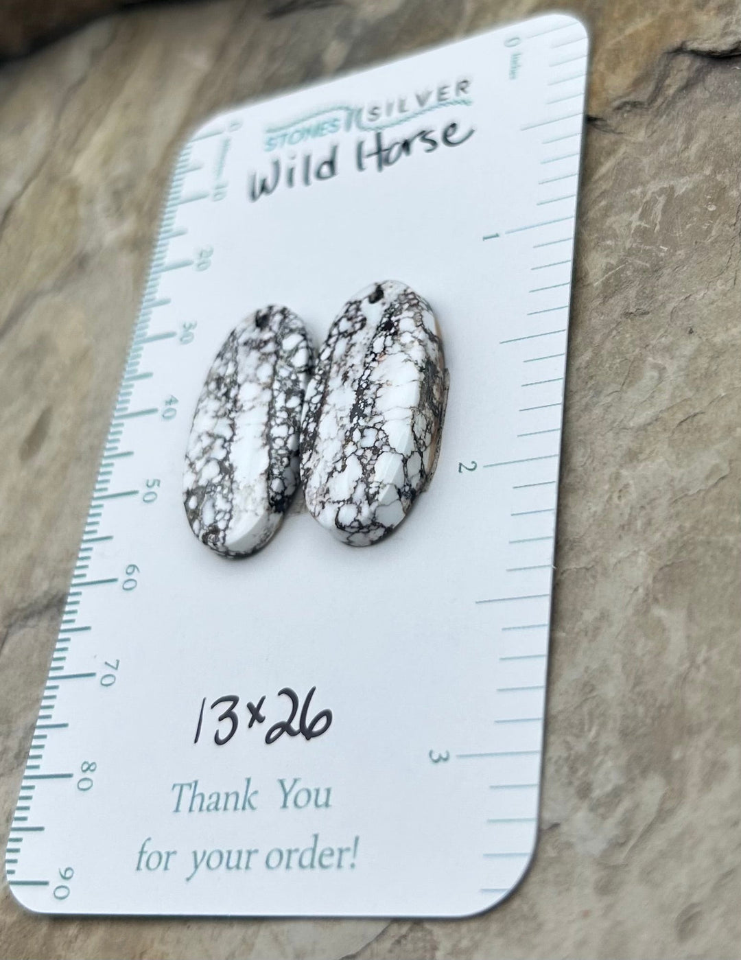 RARE Arizona Wild Horse Matching Earring Slab Bead Pair