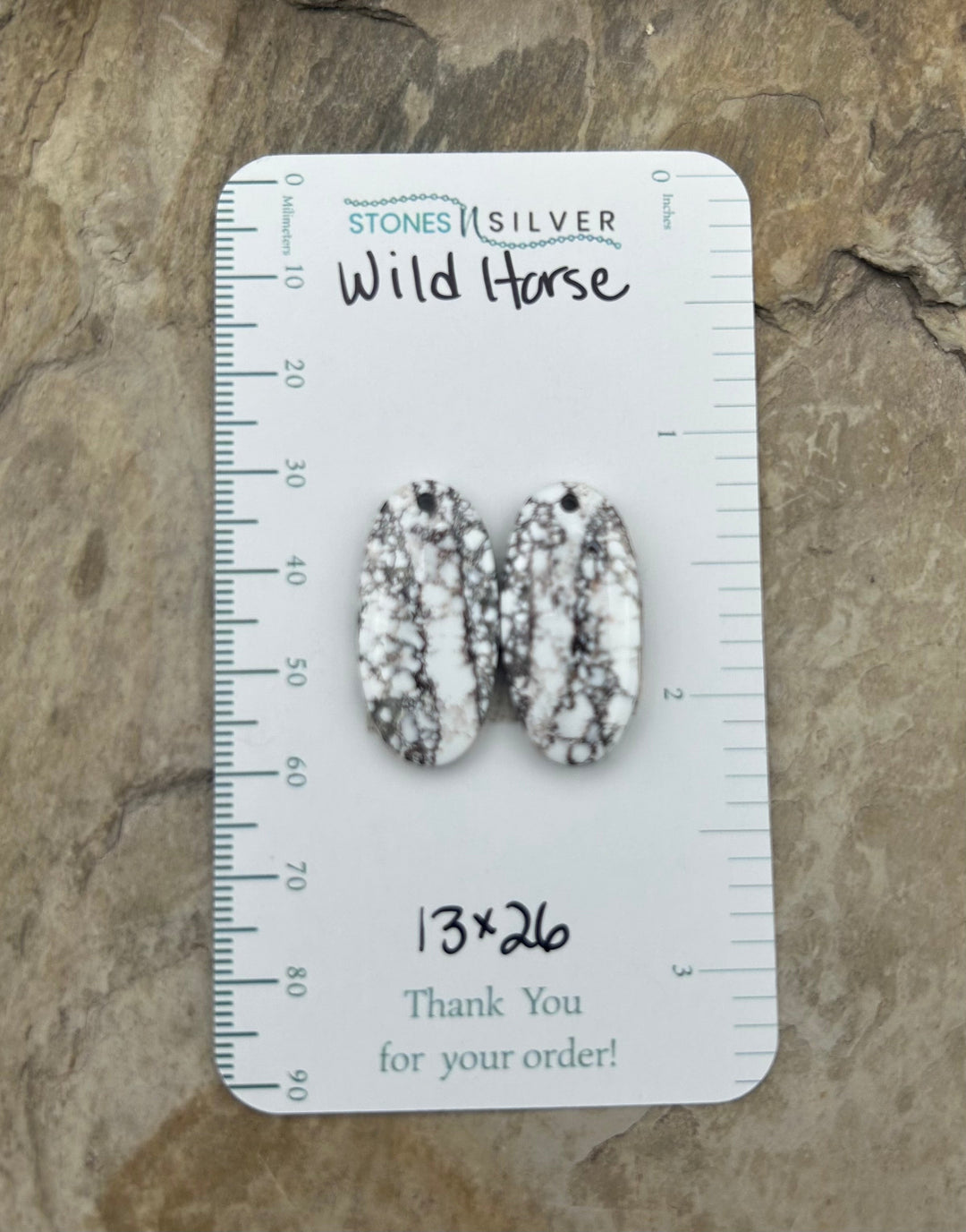 RARE Arizona Wild Horse Matching Earring Slab Bead Pair