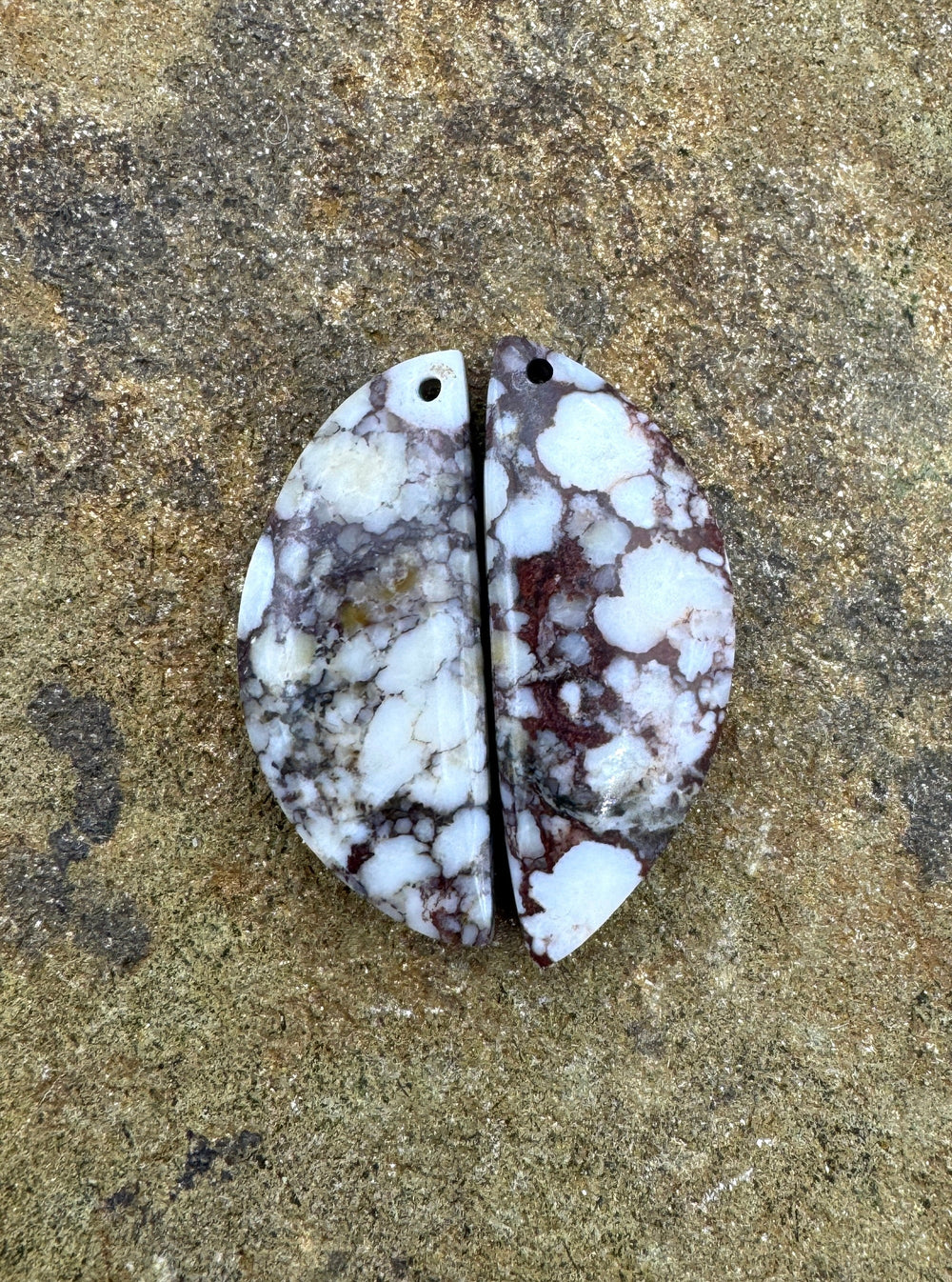 RARE Arizona Wild Horse Matching Earring Slab Bead Pair