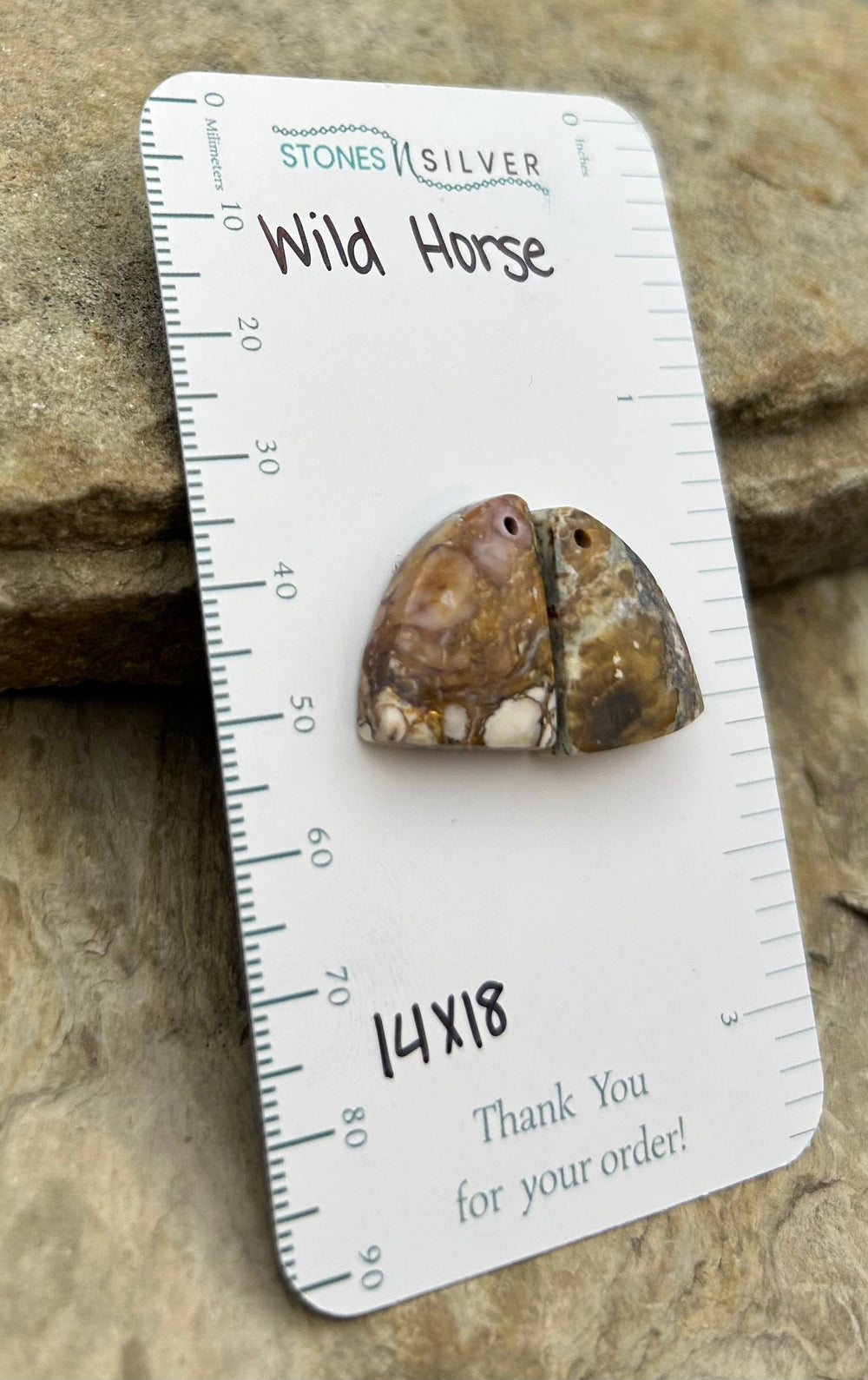 RARE Arizona Wild Horse Matching Earring Slab Bead Pair