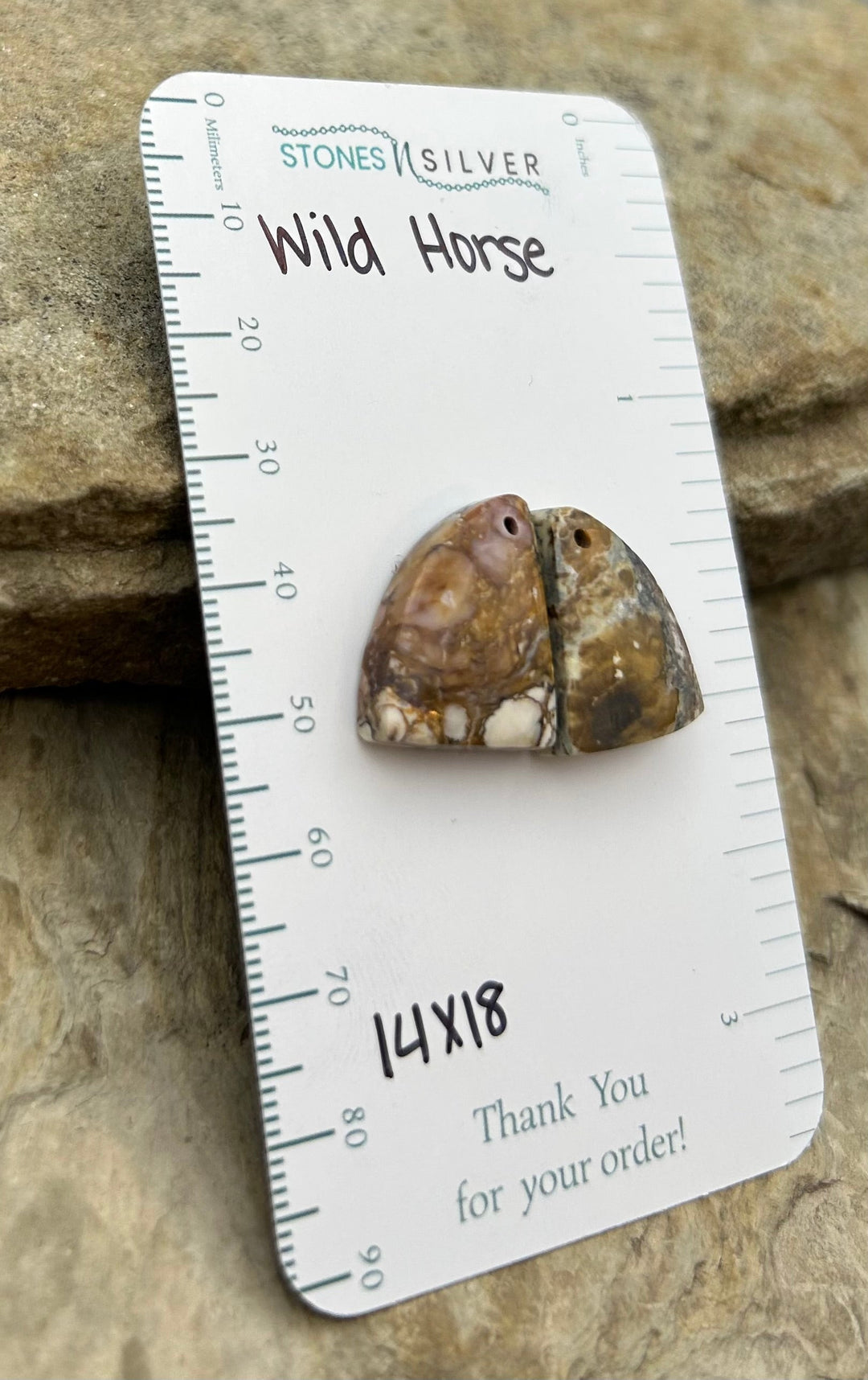 RARE Arizona Wild Horse Matching Earring Slab Bead Pair