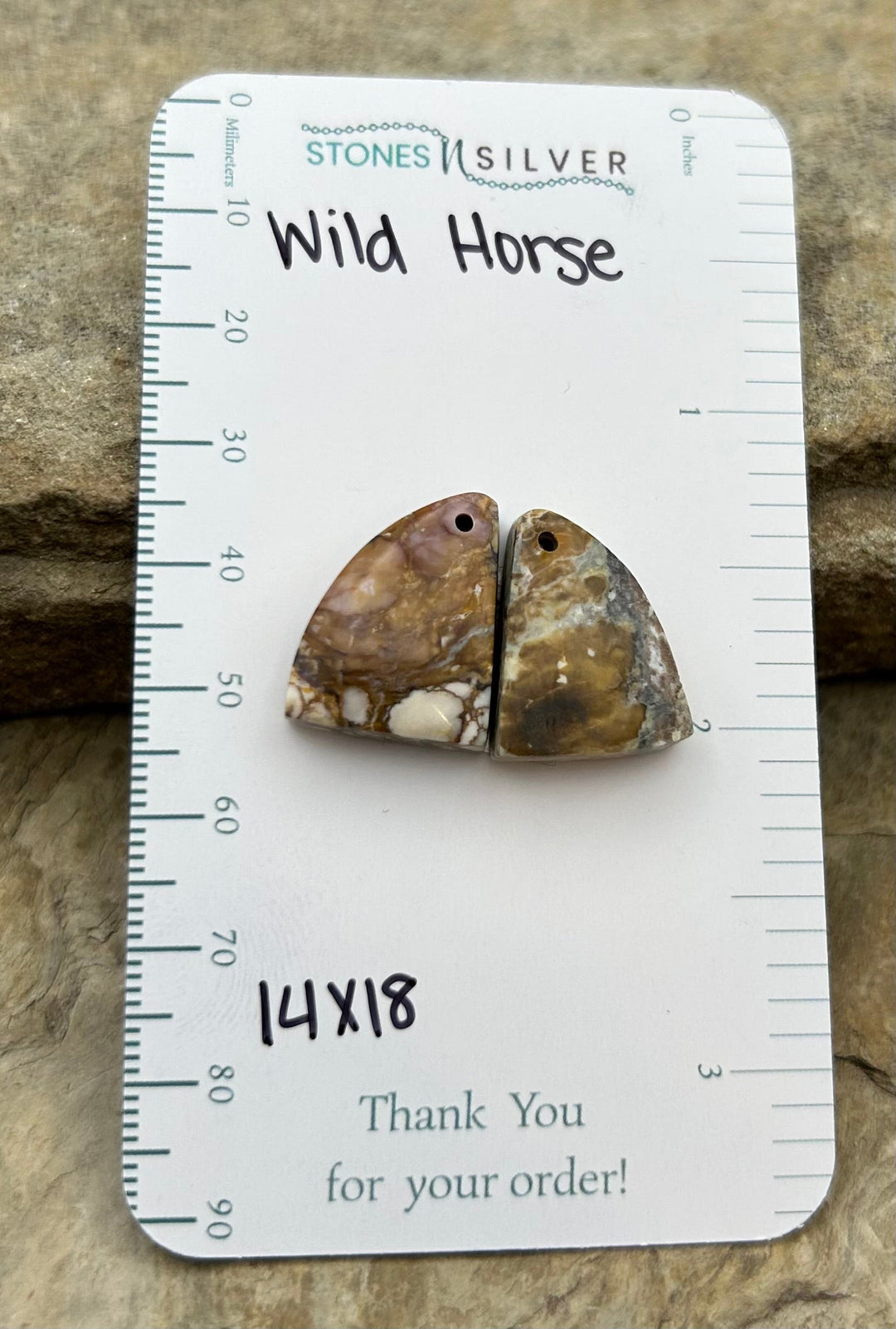 RARE Arizona Wild Horse Matching Earring Slab Bead Pair