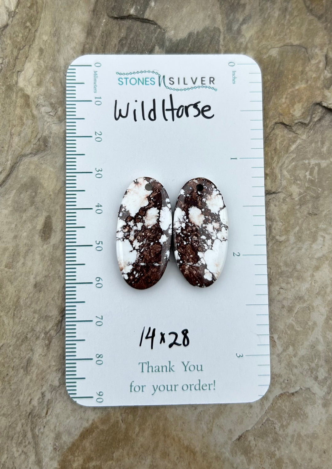 RARE Arizona Wild Horse Matching Earring Slab Bead Pair