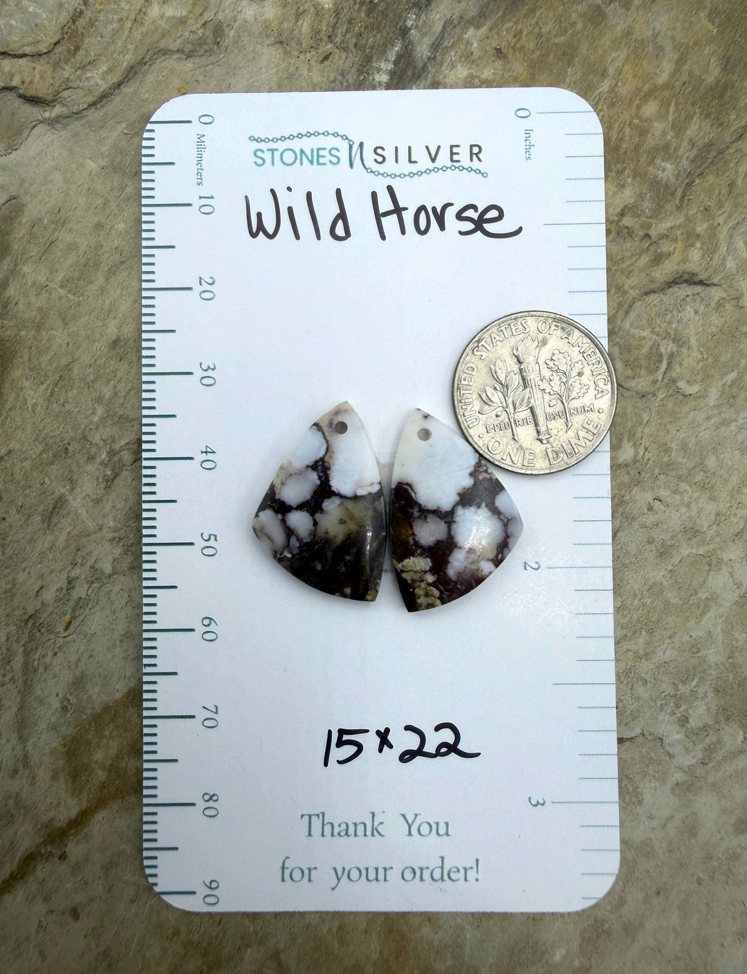 RARE Arizona Wild Horse Matching Earring Slab Bead Pair