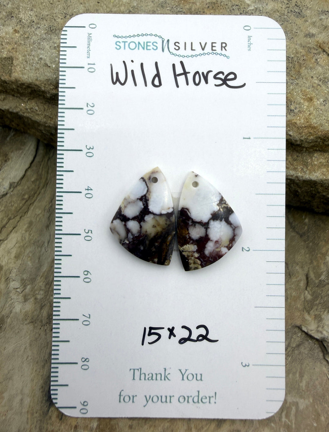 RARE Arizona Wild Horse Matching Earring Slab Bead Pair