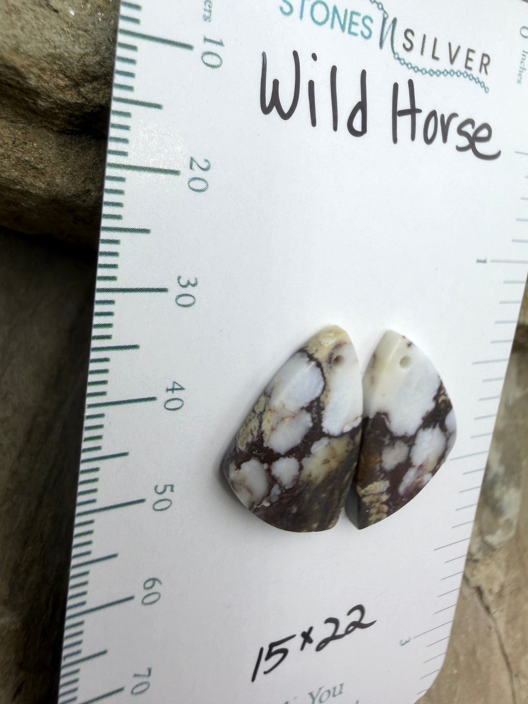 RARE Arizona Wild Horse Matching Earring Slab Bead Pair