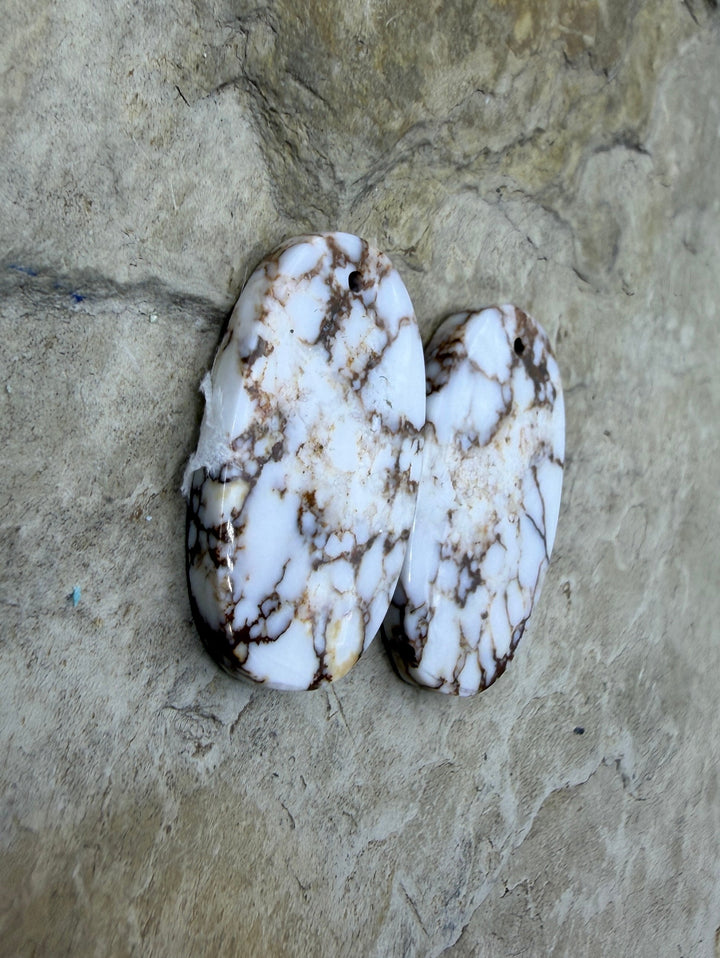 RARE Arizona Wild Horse Matching Earring Slab Bead Pair