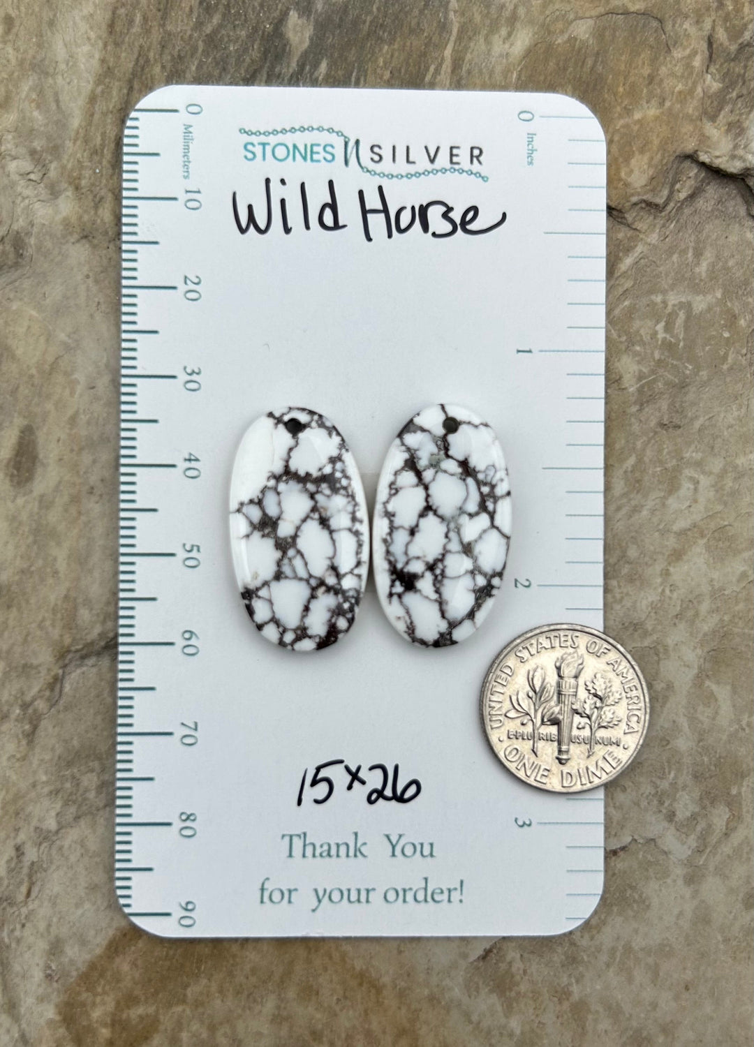 RARE Arizona Wild Horse Matching Earring Slab Bead Pair