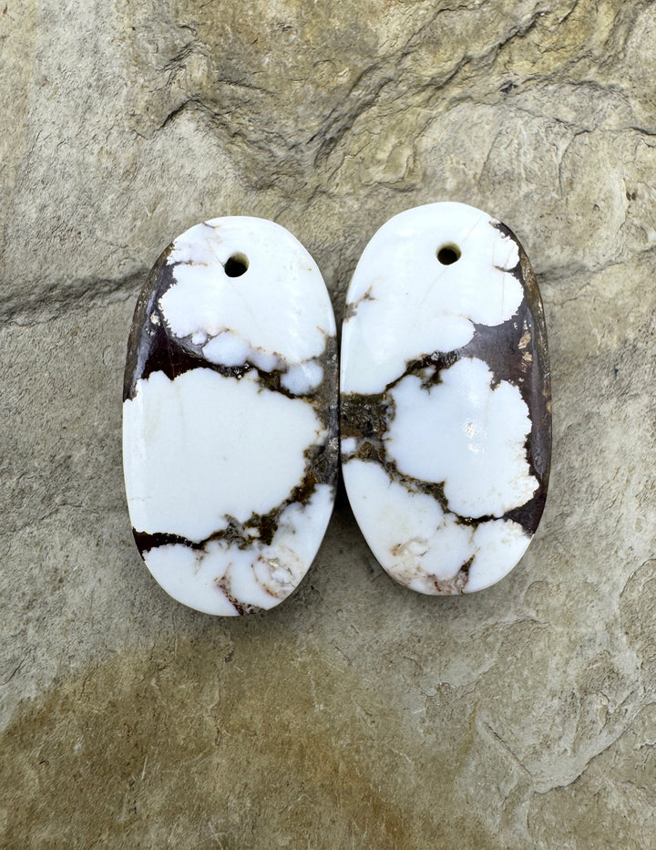 RARE Arizona Wild Horse Matching Earring Slab Bead Pair