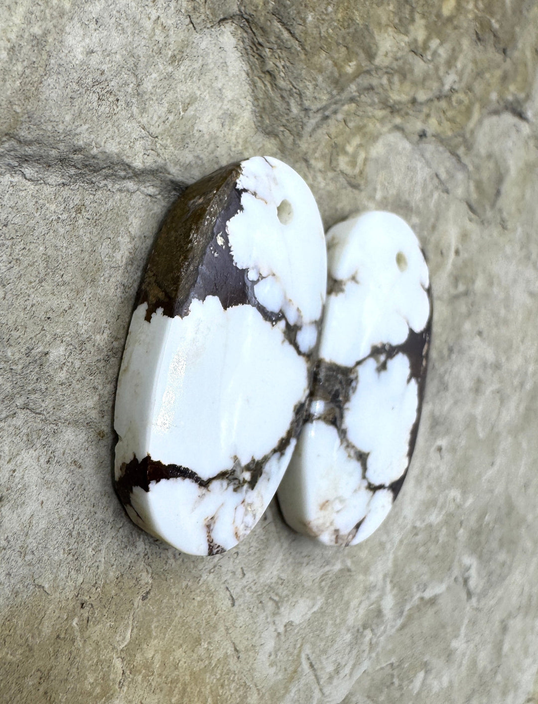 RARE Arizona Wild Horse Matching Earring Slab Bead Pair