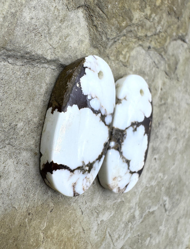 RARE Arizona Wild Horse Matching Earring Slab Bead Pair