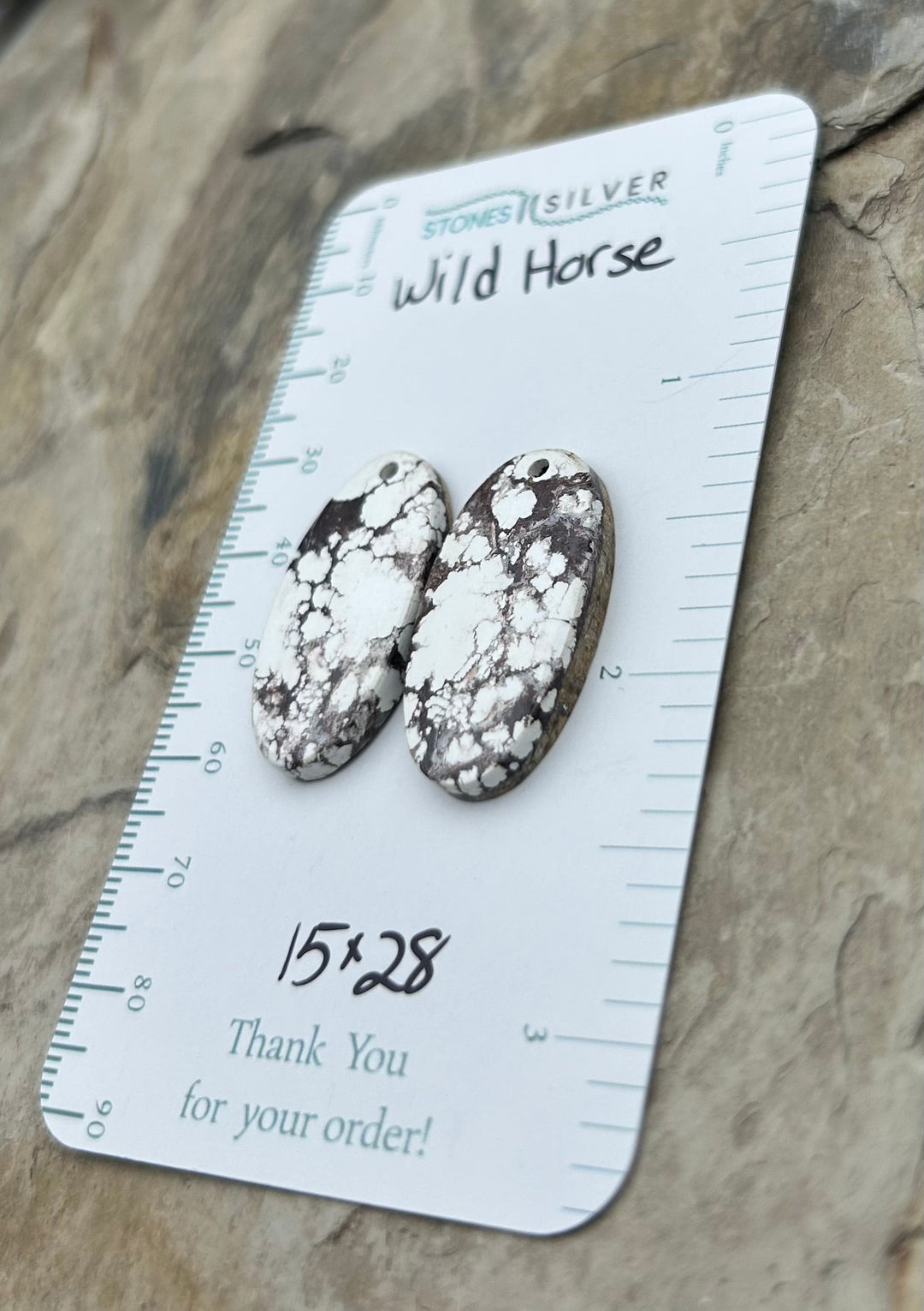 RARE Arizona Wild Horse Matching Earring Slab Bead Pair