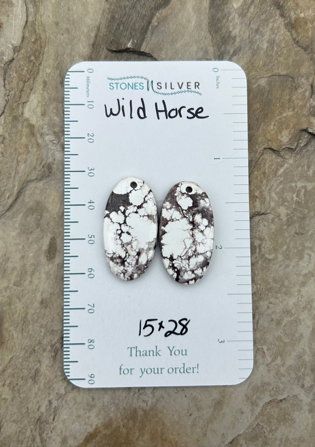 RARE Arizona Wild Horse Matching Earring Slab Bead Pair