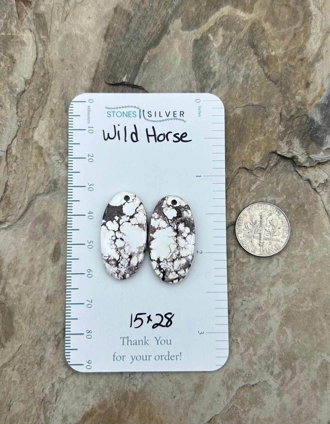 RARE Arizona Wild Horse Matching Earring Slab Bead Pair