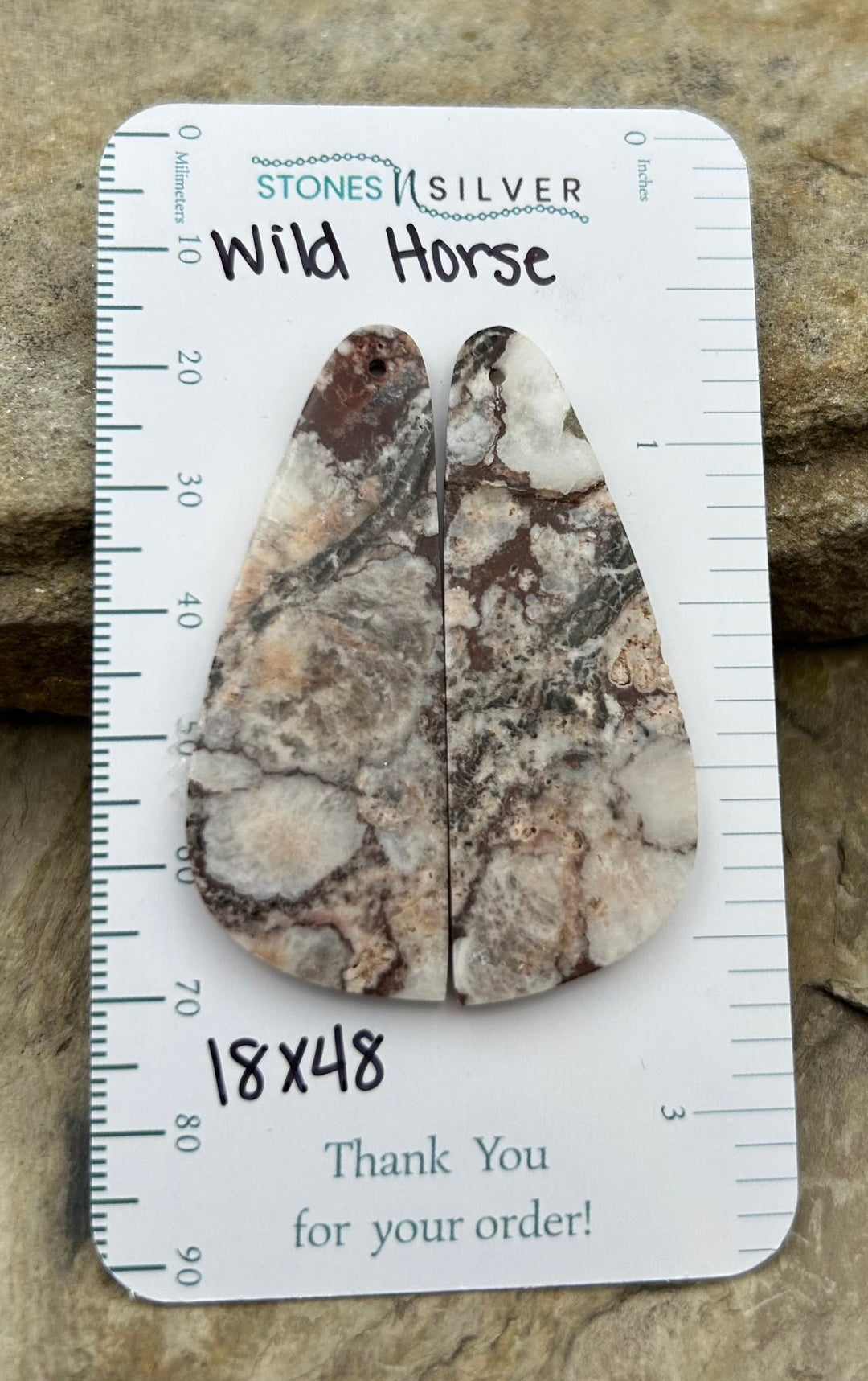 RARE Arizona Wild Horse Matching Earring Slab Bead Pair